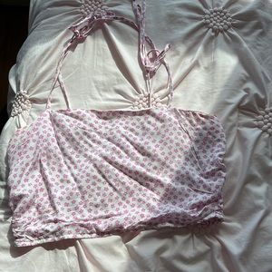 Pink Floral Crop Top